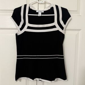 White House Black Market Black and White Sweater